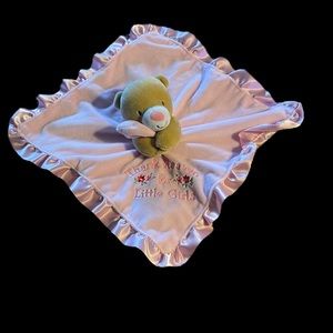 Baby Starters Thank Heaven for Little Girls pink teddy bear lovey satin blanket